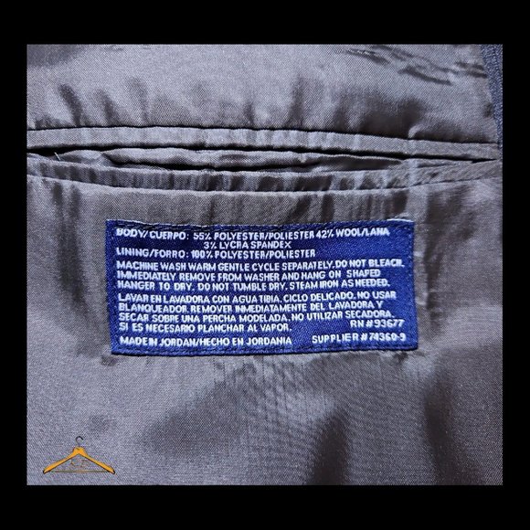 Stafford Washable Wool Suit - 50R/44, Gray w/Blue Pinstripes, NWT - Picture 8 of 14